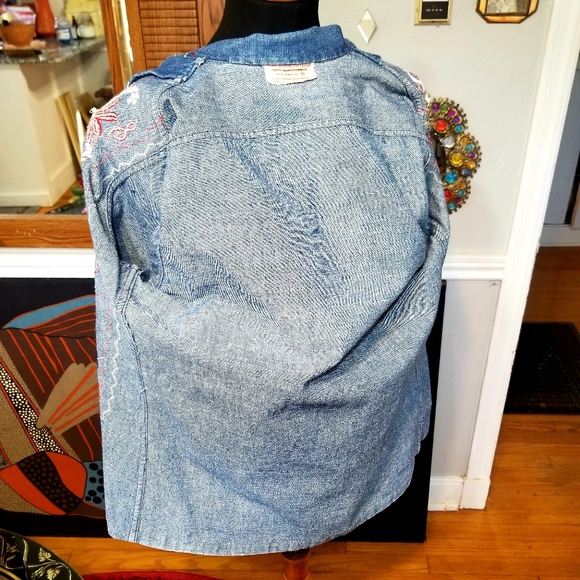 VTG 60s/70s Mexican Embroidered Jean Jacket - Picture 5 of 13